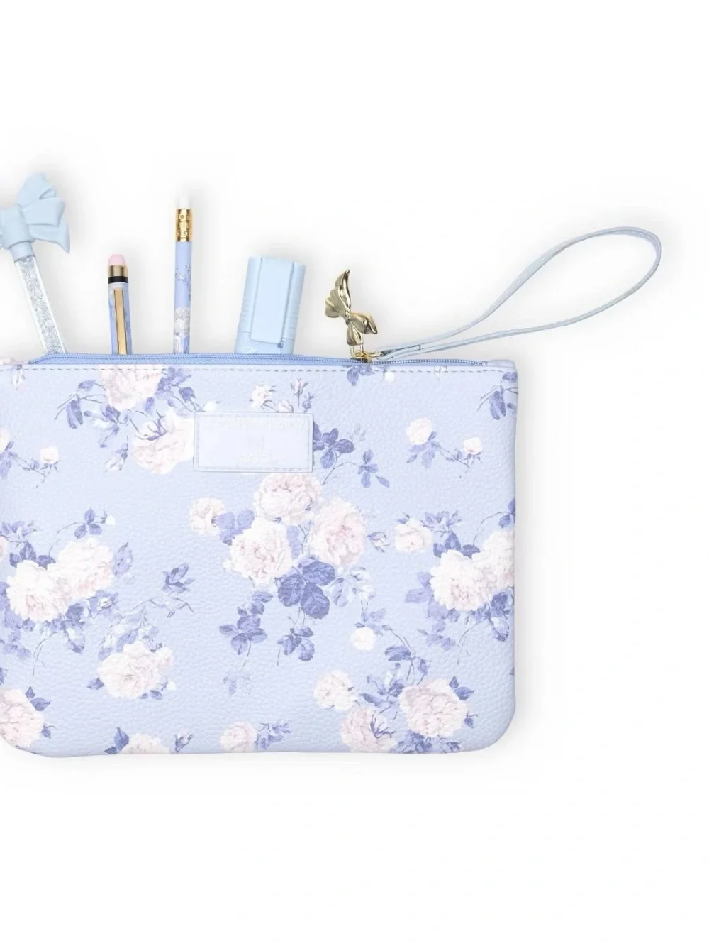 Love Shack Fancy Accessory Pouch Floral Pencil Case Wristlet Everblooming Blue